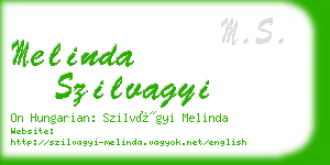 melinda szilvagyi business card